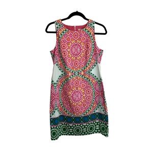 London Times Sleeveless Geometric Floral Multicolor Dress Womens Size 6